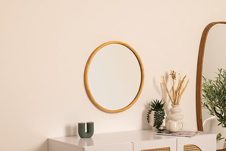 ESPEJO REDONDO KIM WOOD 55CM