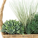 CESTO MIMBRE CON PLANTAS PARA COLGAR 40CM