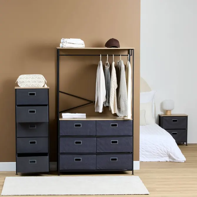 MUEBLE ALTO 5 CAJONES GRIS OSCURO TISSA