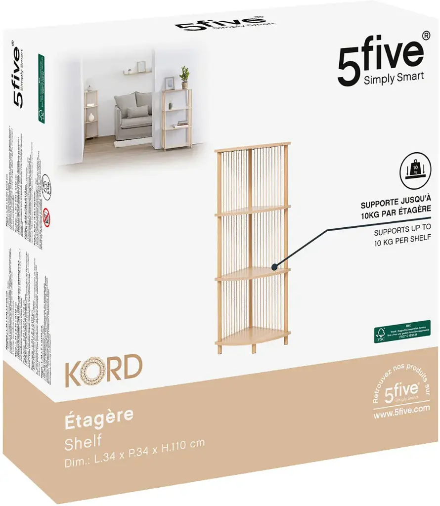 ESTANTE ESQUINA KORD 4 NIVELES