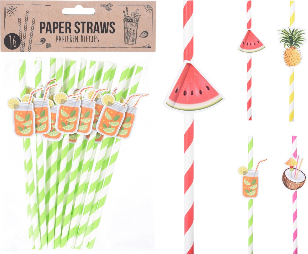 BLISTER 16 PAJITAS PAPEL 