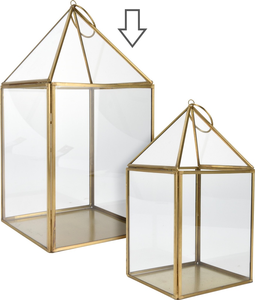 FAROL VINTAGE DORADO CRISTAL GRANDE