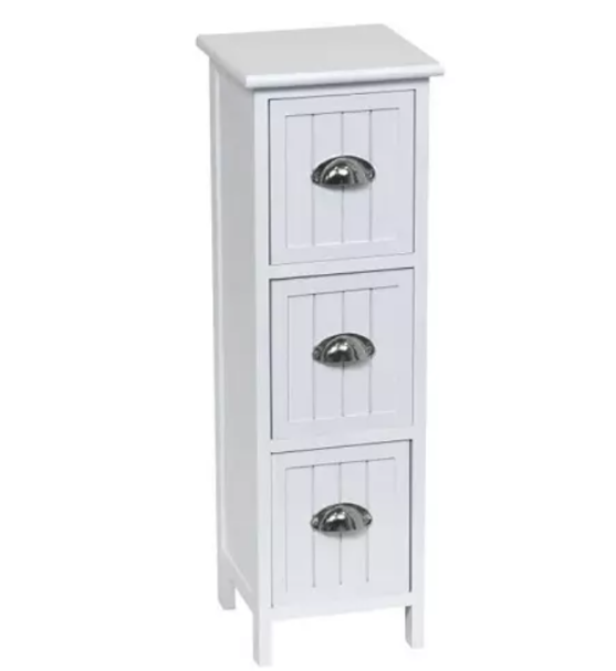 MUEBLE DE MADERA 3 CAJONES BLANCO