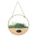 CESTO MIMBRE CON PLANTAS PARA COLGAR 40CM