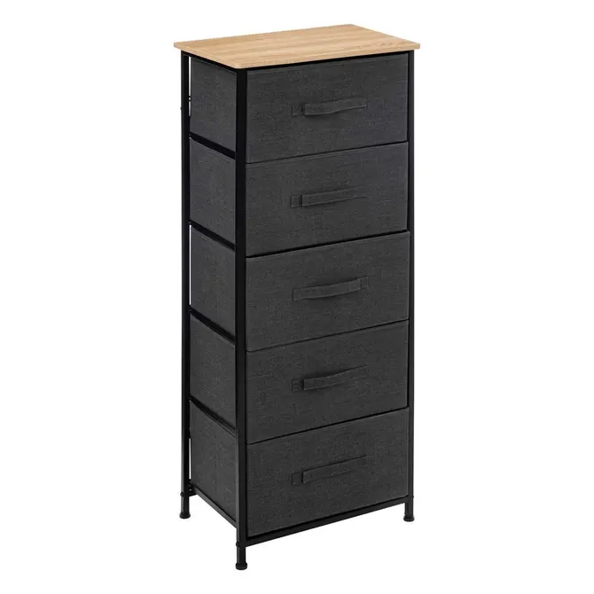 MUEBLE ALTO 5 CAJONES GRIS OSCURO TISSA