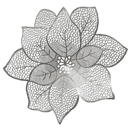MANTEL INDIVIDUAL PLATEADO FLOR