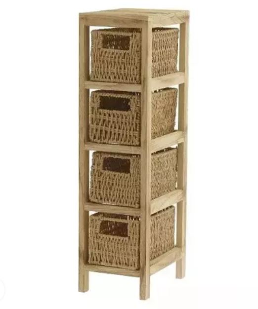 MUEBLE 4 CESTAS TRENZADAS NATURAL