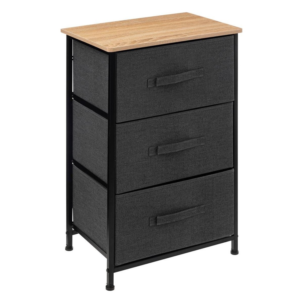 MUEBLE 3 CAJONES GRIS OSCURO TISSA