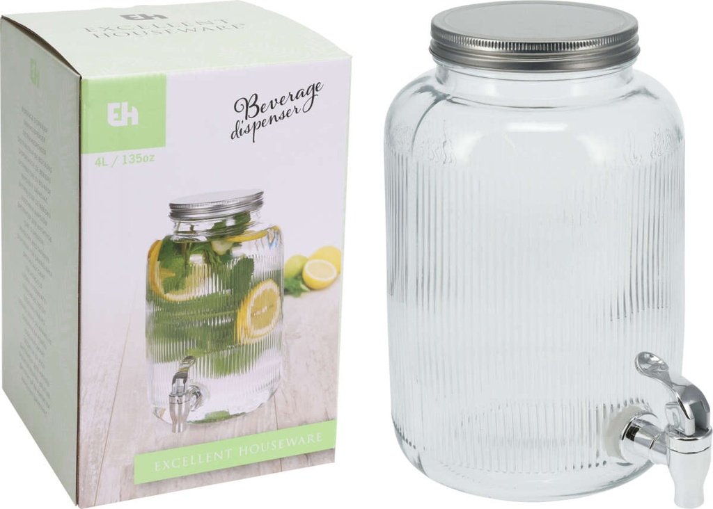 DISPENSADOR BEBIDA VIDRIO 4L