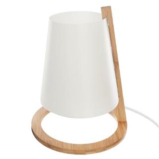 Lámpara De Bambú Y Pantalla Plástico