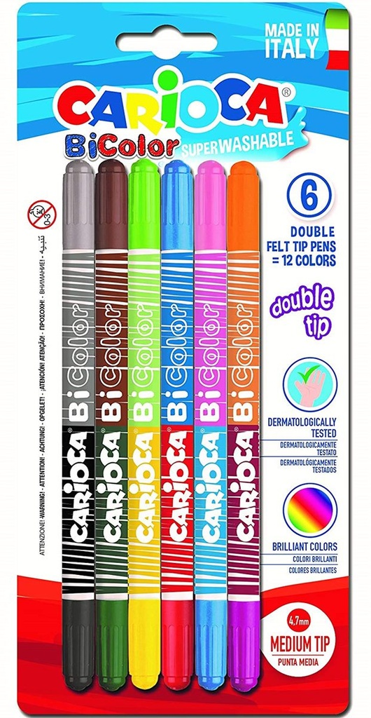 BLISTER 6 ROTULADORES BICOLOR