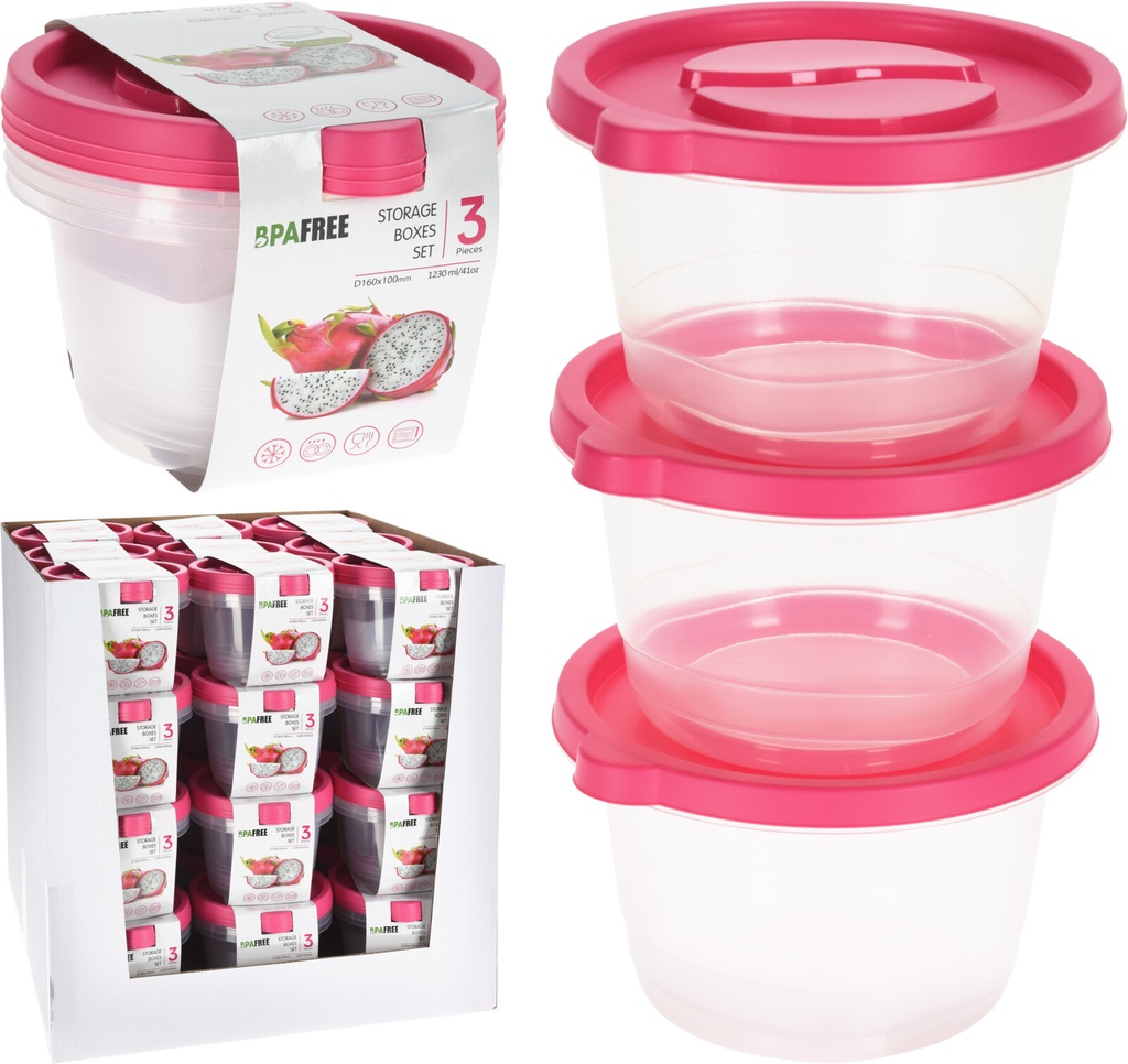 SET 3 FIAMBRERAS REDONDAS 1230ML