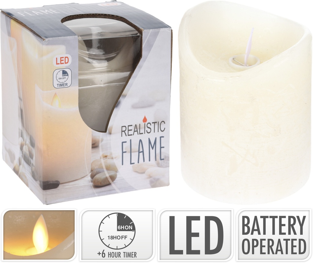 VELA IVORY LLAMA OSCILANTE LED 7 X 10 CM