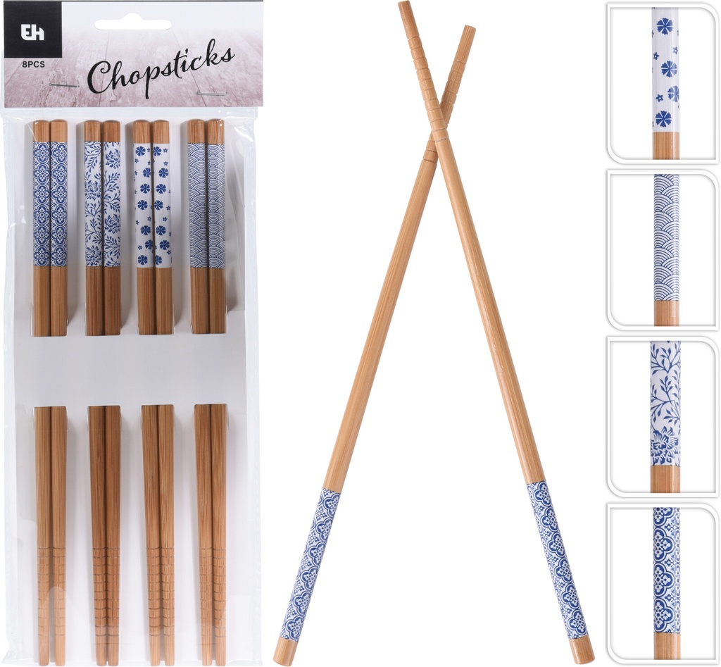 SET 8 PALILLOS CHINOS BAMBÚ