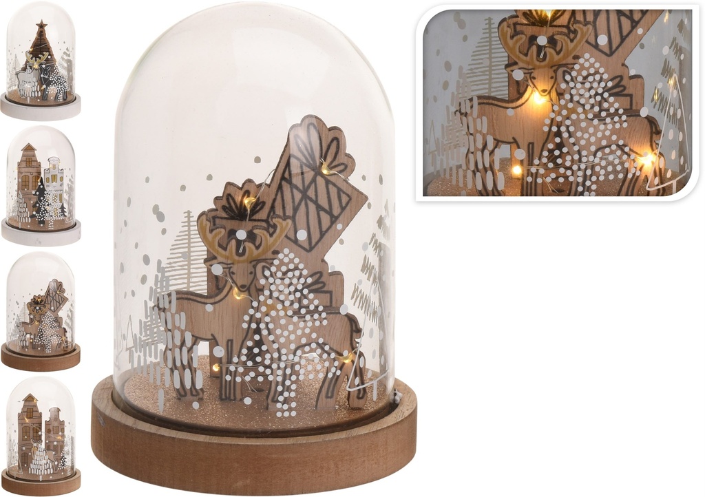 CAMPANA CRISTAL ESCENA MADERA