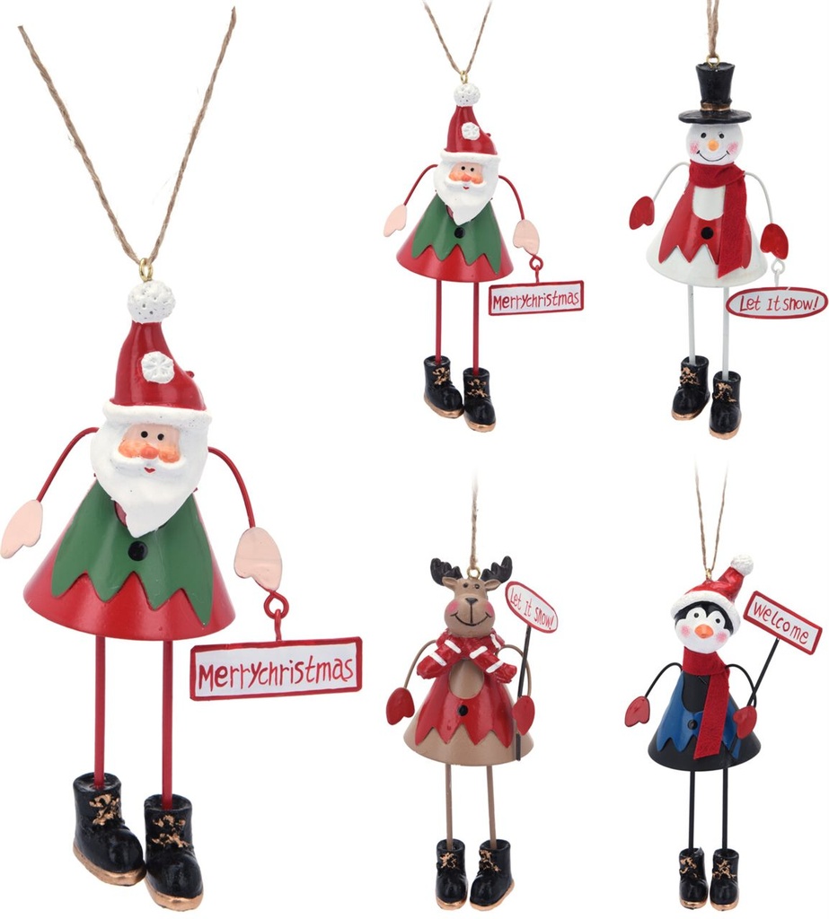 FIGURA COLGAR NAVIDAD METAL 15 CM