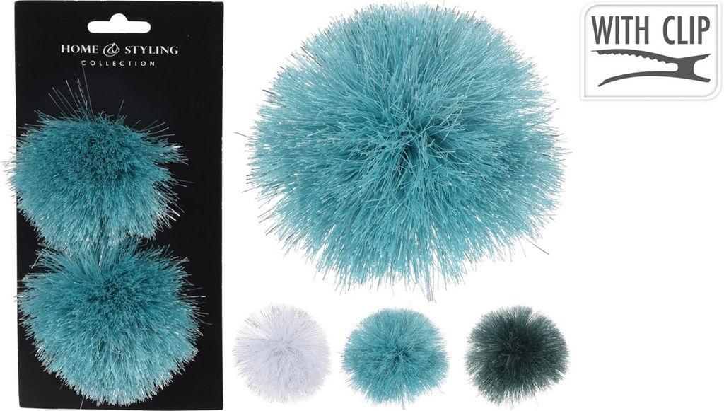 BLISTER 2 POMPOM CLIP AZUL