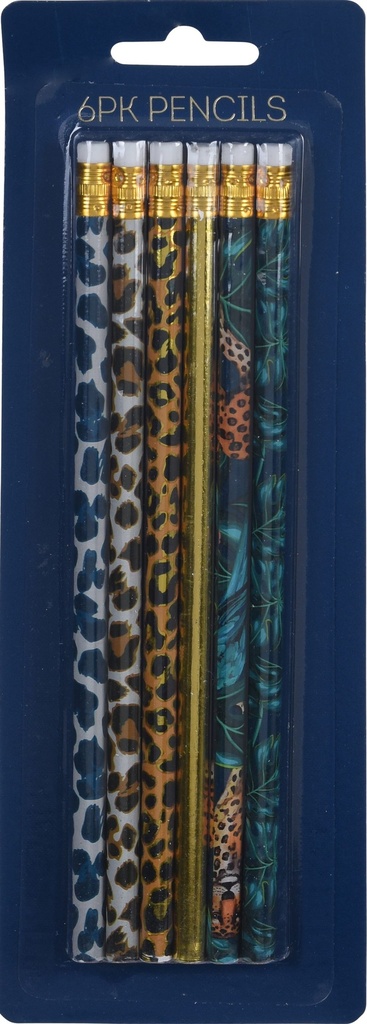 Blister 6 Lapices Animal Print