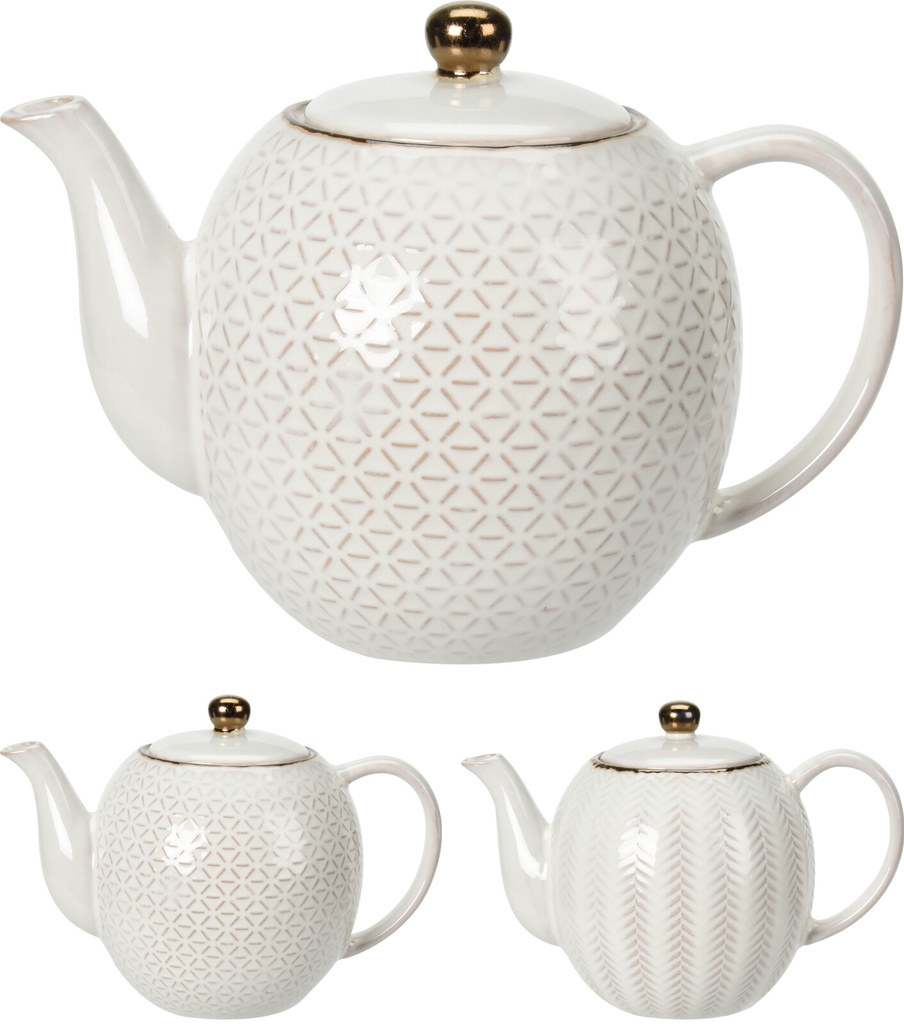 Teapot 1100Ml Stoneware 2Ass