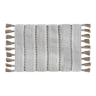 ALFOMBRA ALGODÓN BLANCA Y TAUPE