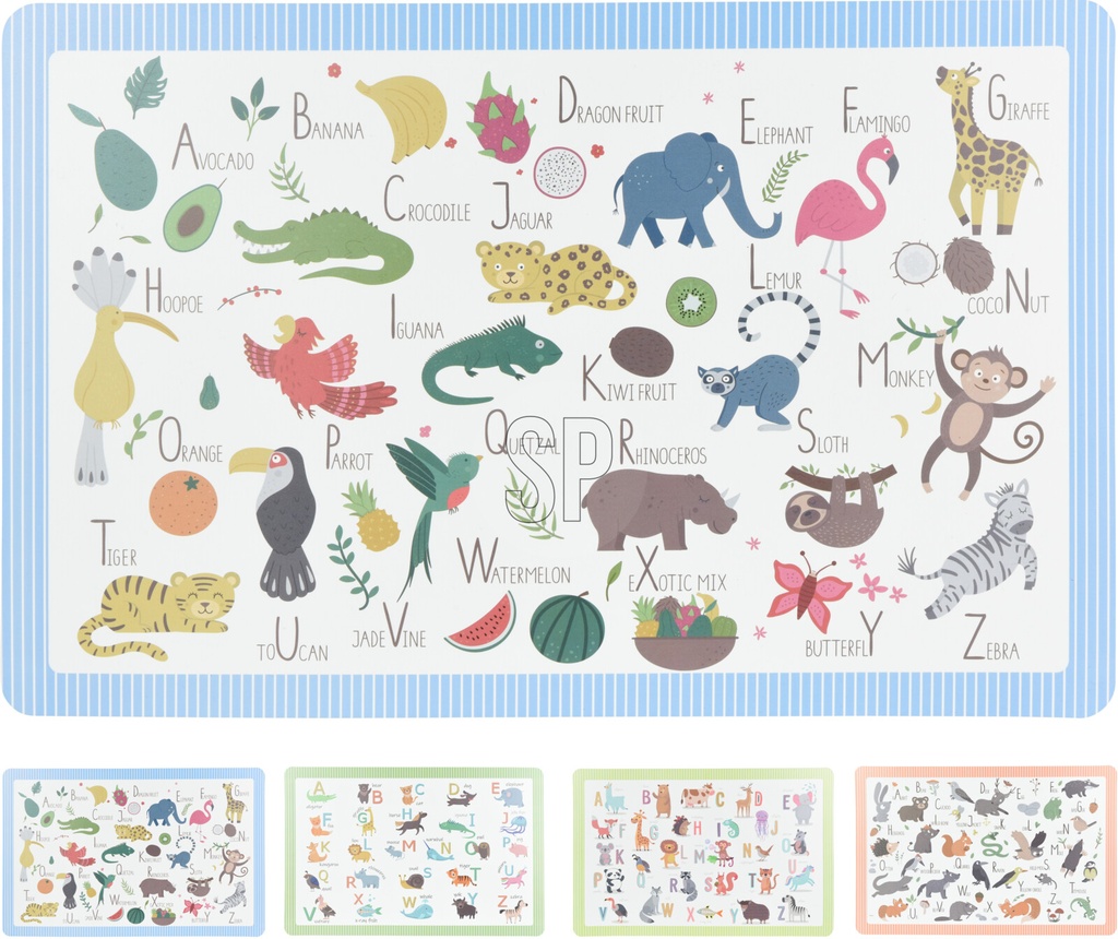 MANTEL INDIVIDUAL ABECEDARIO Y ANIMALES
