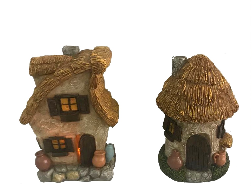 CASA TEJADO DE PAJA 1LED 13CM