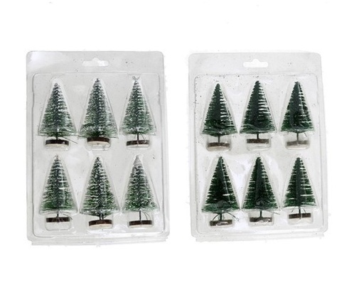[089331G] SET 6 MINI PINOS DE NAVIDAD
