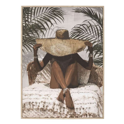 [193235JJ] LIENZO ENMARCADO ELIANE MADERA 58X78CM