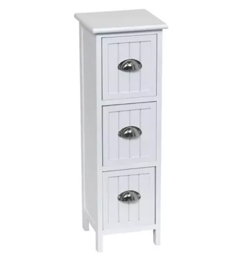 [9817100TE] MUEBLE DE MADERA 3 CAJONES - BLANCO