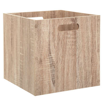 [160403DJJ] CAJA DE ALMACENAJE DE MADERA NATURAL 31 X 31 CM