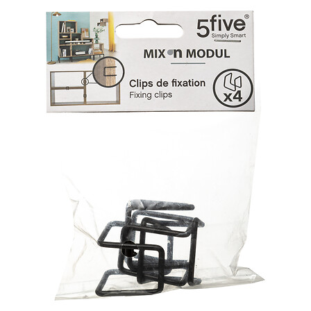 [173696JJ] SET 4 GANCHOS METAL ESTANTERÍAS FIJACIÓN