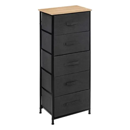 [193571JJ] MUEBLE ALTO 5 CAJONES GRIS OSCURO TISSA