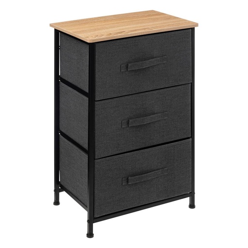 [193572JJ] MUEBLE 3 CAJONES GRIS OSCURO TISSA