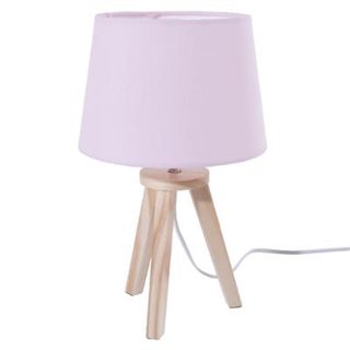 [127252AJJ] LÁMPARA ROSA 3 PIES EN MADERA 18,5X31