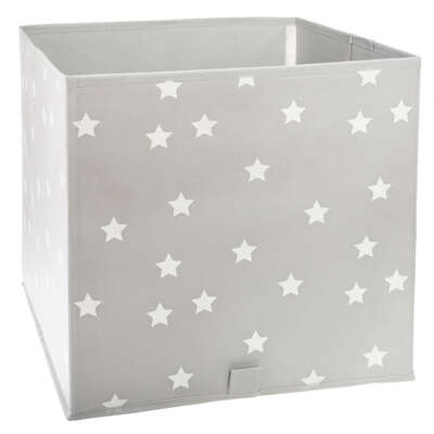 [158548CJJ] CUBO ALMACENAJE GRIS ESTRELLAS