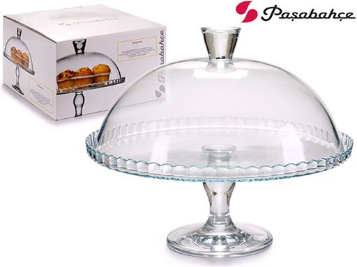 [134775JJ] TARTERA CRISTAL CON PIE PASABAHÇE