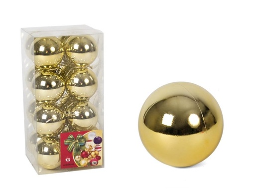 [499903G] SET 16 BOLAS ORO BRILLO 5 CM