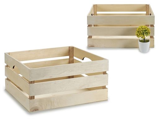 [81819AR] CAJA DE MADERA NATURAL CLARA 41 X 31 X 20 CM