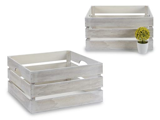 [81840AR] CAJA DE MADERA BLANCA 41 X 31 X 20 CM
