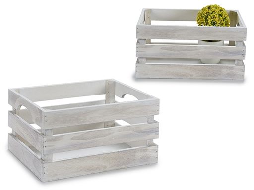 [81843AR] CAJA DE MADERA BLANCA 26 X 16 X 13 CM