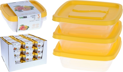 [870000190] Set 3 Fiambreras Rectangulares 990Ml