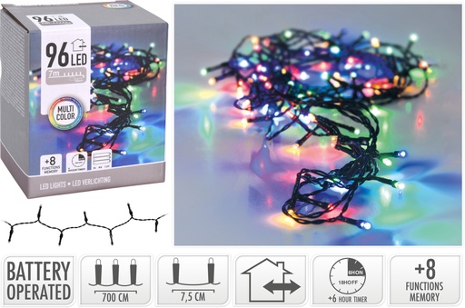 [AX9810240] GUIRNALDA 96 LED MULTICOLOR - PILAS