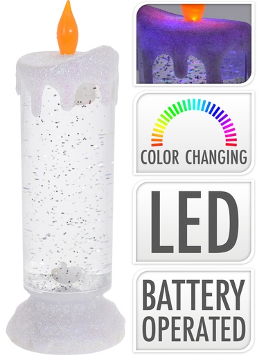 [AXZ202510] VELA EFECTO AGUA MULTICOLOR 24 CM