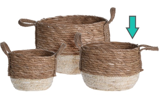 [KR2000920-2] CESTO RUSTICO BICOLOR MEDIANO