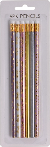 [MC1001610] BLISTER 6 LAPICES VINTAGE DORADO