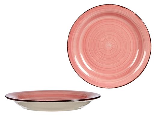 Amazon Platos Rosas Porcelana PLATO POSTRE GRES ROSA CON BORDE