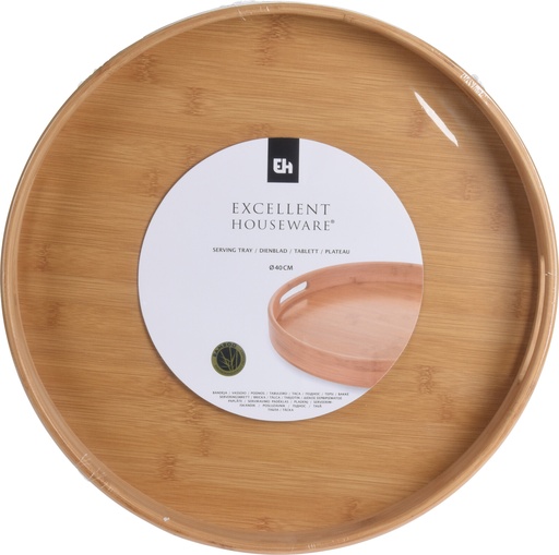 [BA2100110] BANDEJA REDONDA BAMBU 40CM.