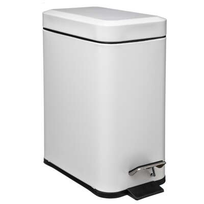 [160848IJJ] PAPELERA INOX RECTANGULAR BLANCA