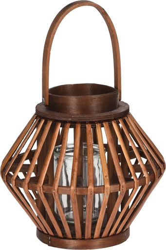 [AAE328200] PORTAVELAS MADERA 24X22CM
