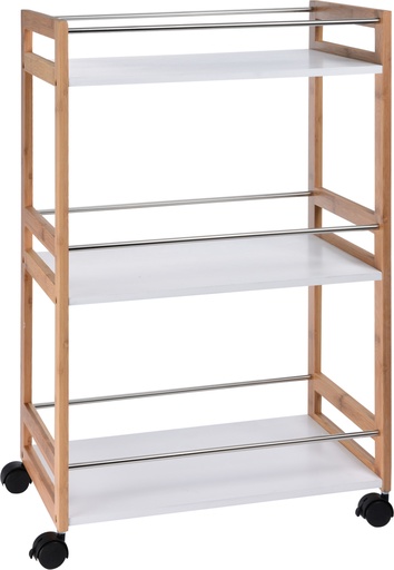 [784400070] CARRITO COCINA BAMBU 51X30X80CM
